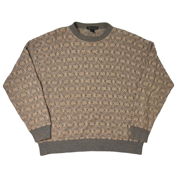 Vintage Geoffrey Beene Pattern Knit Sweater XL - Picture 1 of 6